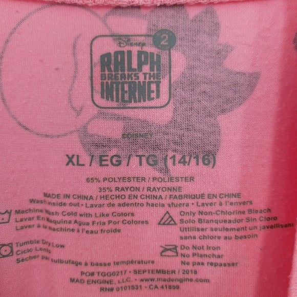 Girls sz Xl Disney Wreck It Ralph Tee - Picture 3 of 3